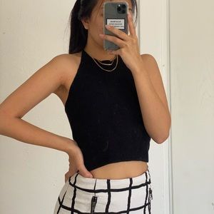 Brandy Melville black halter crop top